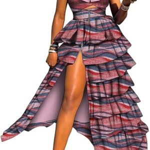 Elegant High-Low Ruffled Dress